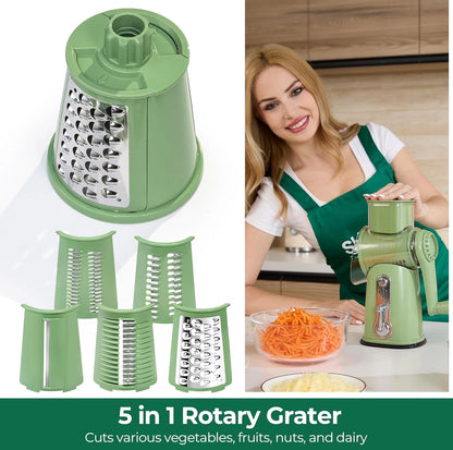 Effortless Prep, Masterful Results:The 5-in-1Ultimate Rotary Grater