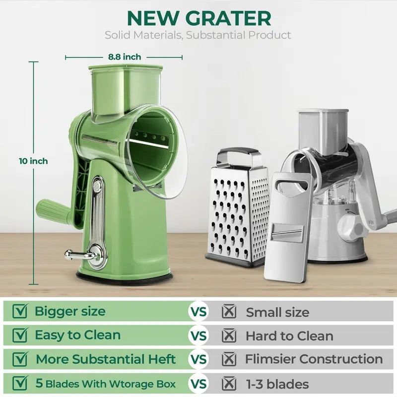 Effortless Prep, Masterful Results:The 5-in-1Ultimate Rotary Grater