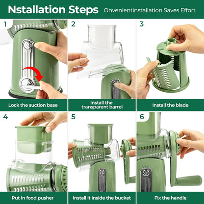 Effortless Prep, Masterful Results:The 5-in-1Ultimate Rotary Grater