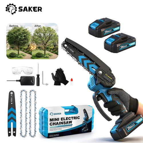 4/6-Inch Mini Chainsaw -3000mAhLong-Lasting Battery Power