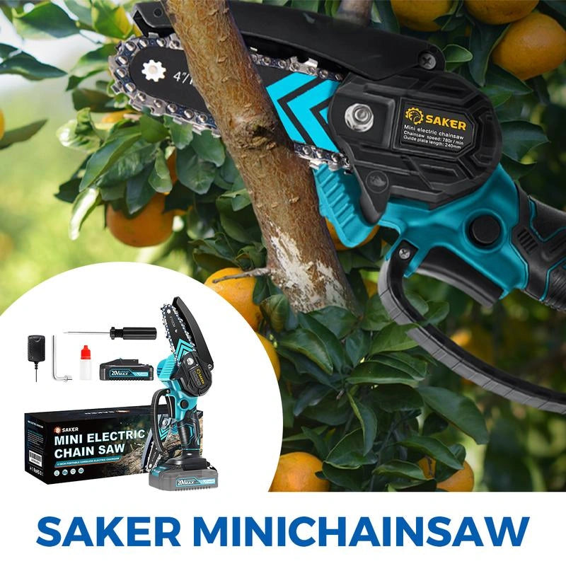4/6-Inch Mini Chainsaw -3000mAhLong-Lasting Battery Power