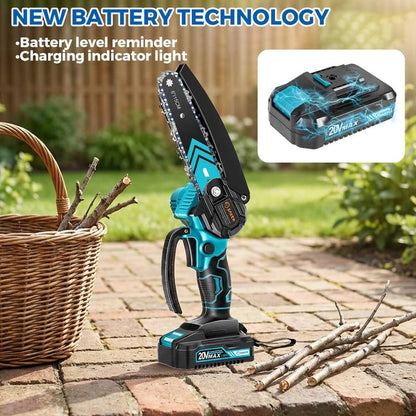 4/6-Inch Mini Chainsaw -3000mAhLong-Lasting Battery Power