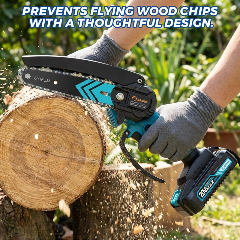 4/6-Inch Mini Chainsaw -3000mAhLong-Lasting Battery Power