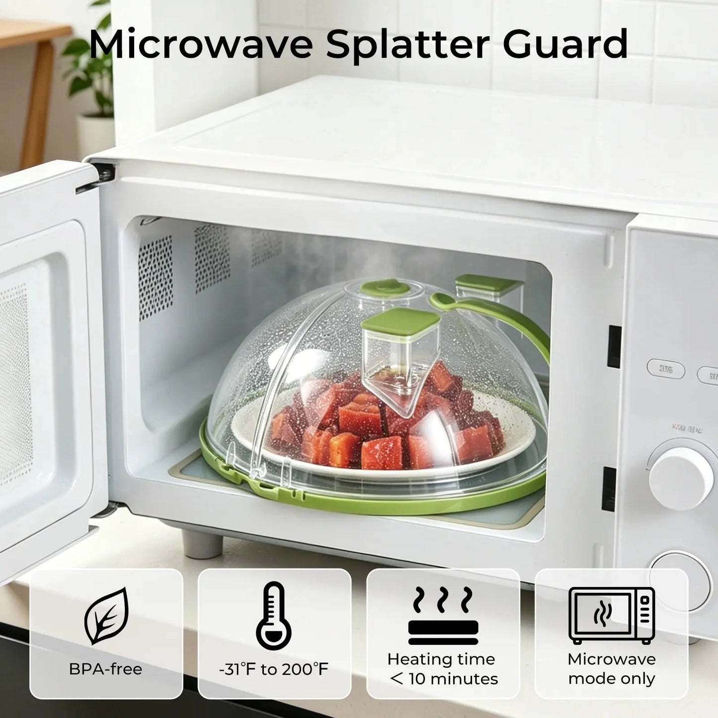Collapsible Microwave SplatterCover & Food Steamer Guard
