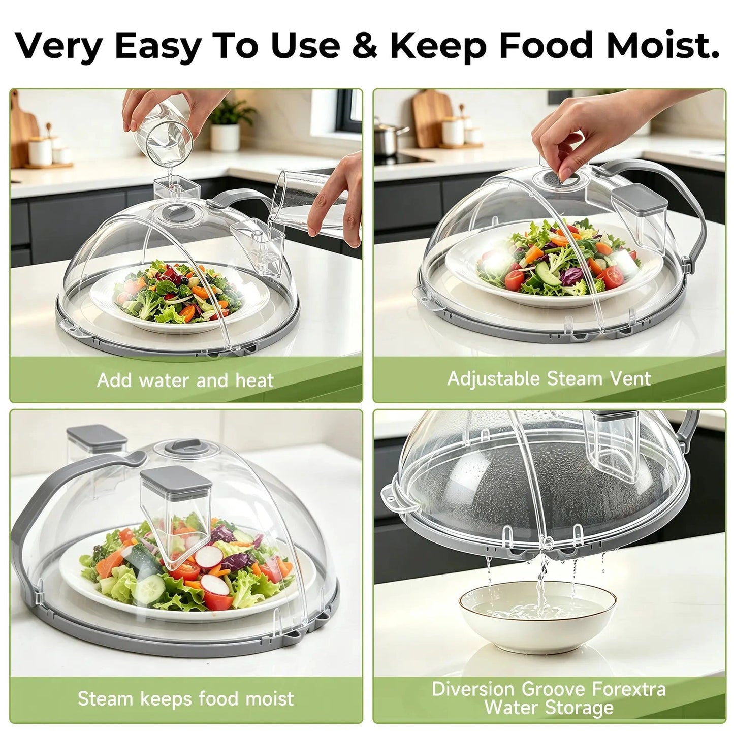 Collapsible Microwave SplatterCover & Food Steamer Guard
