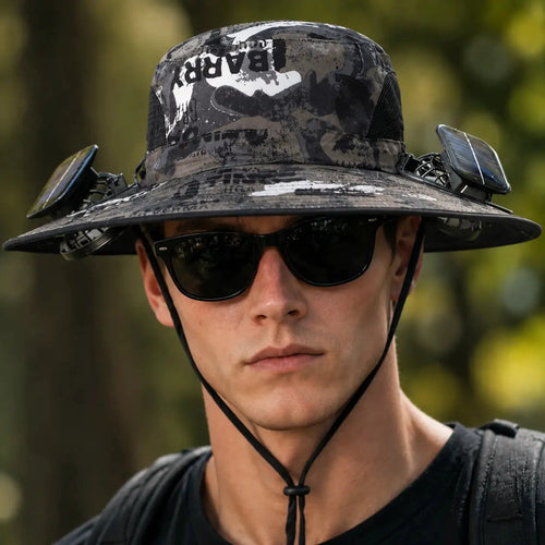 New Solar-Powered OutdoorCooling Fan Hat
