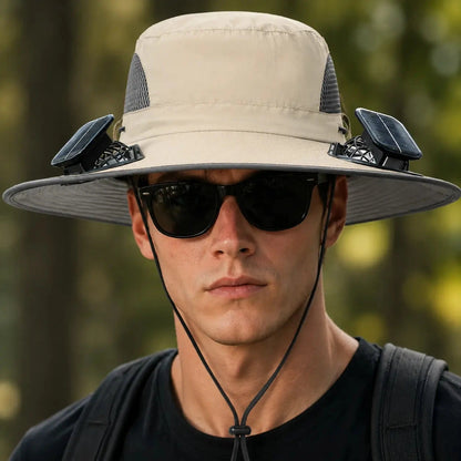 New Solar-Powered OutdoorCooling Fan Hat