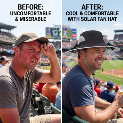 New Solar-Powered OutdoorCooling Fan Hat