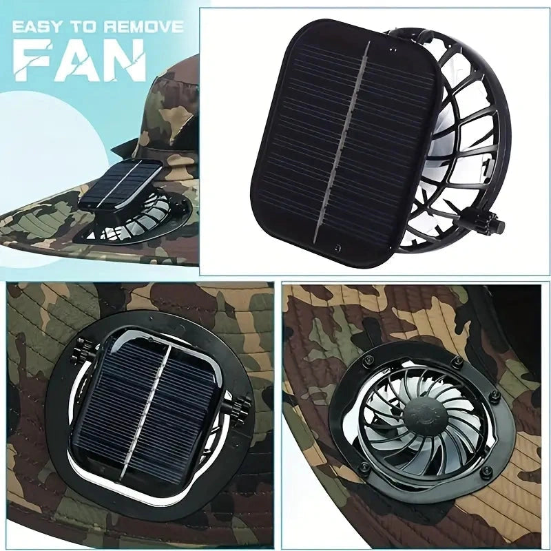 New Solar-Powered OutdoorCooling Fan Hat